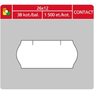 S&K LABEL Etikety cenové S&K 26 x 12 Contact bílé oblé 1500 ks
