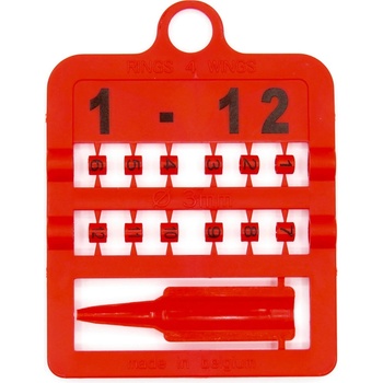 E-Z Split Ring Kroužky číselné, 2,5 mm/ červené 1-12