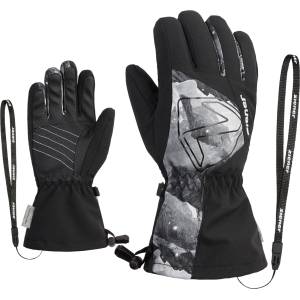 Ziener Детски ръкавици Ziener Kid's Laval AS AW Gloves - Black / Grey Mountain Print - размер 5 (EU) (202-4968-0115)