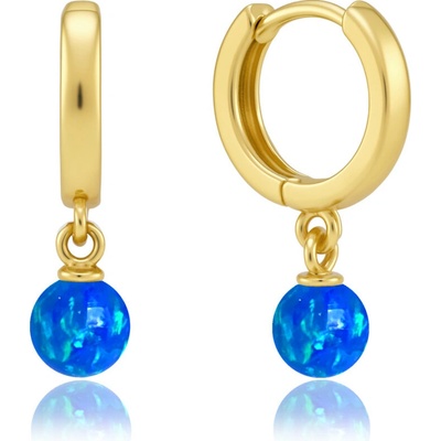MINET JMG0302AGE00 - Elegantné zlaté náušnice s modrým opálom Au 585/1000 1,15g