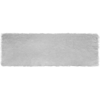 vidaXL Изкуствен килим от кожи Сив 80 x 250 cm Полиестер (42021524)