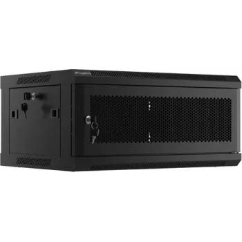 Image 1 of Lanberg Комуникационен шкаф, Lanberg rack cabinet 19" wall-mount 4U/600x450 with perforated door black (flat pack) (WF01-6404-23B)
