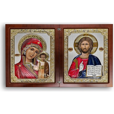 Strieborný diptych – Ježiš a Panna Mária Vzor: 2