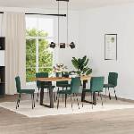 vidaXL Трапезни столове, 6 бр, тъмнозелени, кадифе (3315616)