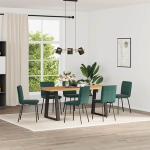 vidaXL Трапезни столове, 6 бр, тъмнозелени, кадифе (3315616)