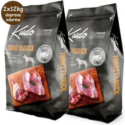 Kudo Dog LG Adult Medium & Maxi Turkey & Duck 2 x 12 kg