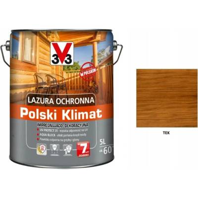 V33 Ochranná a dekorační lazura 7 let Polský Klimat 5l Tek