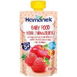 Hamanek пауч ябълка и ягода 5м+ -120 г