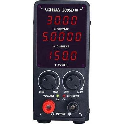 Laboratorní napájecí zdroj Yihua 3005D III 5A 30V LED regulovatelný měnič napětí
