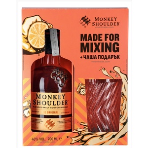 Monkey Shoulder (Мънки Шоулдър) Шотландско уиски Blended Malt 700 мл с чаша