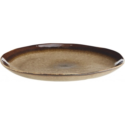 MADAM STOLTZ Kameninový tanier Brown 27 cm