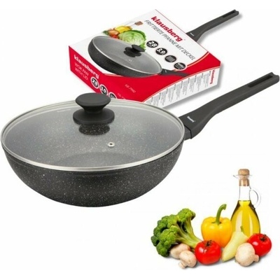 Klausberg MRAMOROVÁ HLUBOKÁ PÁNEV WOK 28 cm S POKLIPEM 28 cm KB-7990