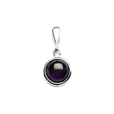 Čištín Přívěsek zlatý bílé i žluté zlato přírodní kámen Ametyst tmavý P 1503 22