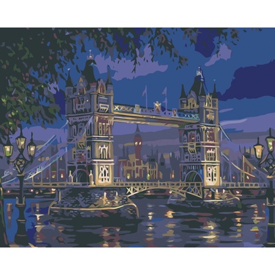 zuty Malování podle čísel Tower bridge v noci 100 x 80 cm vypnuté plátno na rám