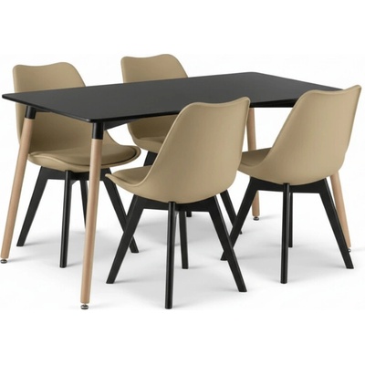 Textilomanie stůl Adria + židle Bali Mark 1 + 4