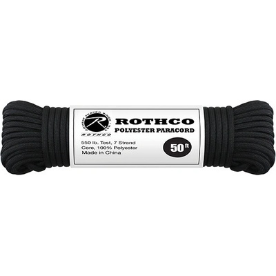 ROTHCO šňůra PARACORD polyester 550LB ø 4 mm / 15 m ČERNÁ – Zbozi.Blesk.cz