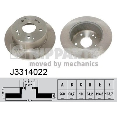 Brzdový kotúč NIPPARTS J3314022