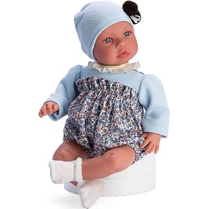 Asi Dolls Кукла Asi Dolls - Бебе Лея, със синя шапка с помпон и панталонки, 46 cm (186381)