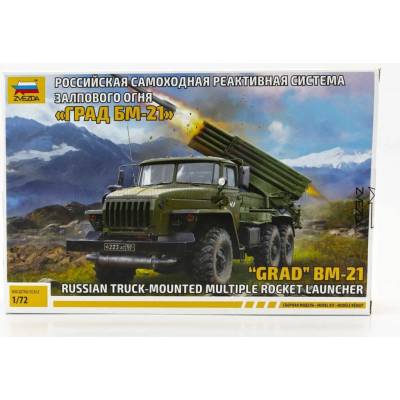 ZVEZDA TRUCK GRAD BM-21 RUSSIAN MOUNTED MULTIPLE ROCKET LAUNCHER LANCIA MISSILI