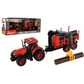 Teddies Трактор Zetor с ремарке с товарно рамо пластмаса на инерция на бат. със свет. със звук