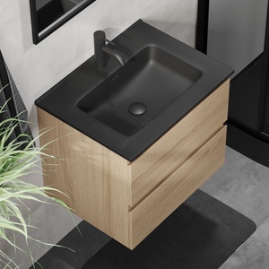 Bath Deluxe Шкаф за баня с умивалник kenwood 61 см дъб/черно (setbt0096a)