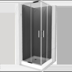 Mexen Rio квадратна душ кабина 80 x 80 см, графит, хром + корито, бял (860-080-080-01-40-4510)