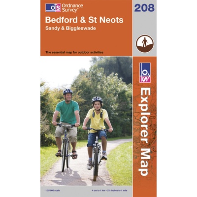 Bedford / St Neots 1:25.000 turistická mapa OS #208