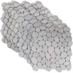 vidaXL Плочки от камъчета Бяло 30 x 30 cm Речни камъчета (42033533)