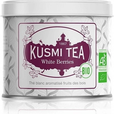 Kusmi Tea Sypaný bílý čaj White Berries Bio kovová dóza 90 g