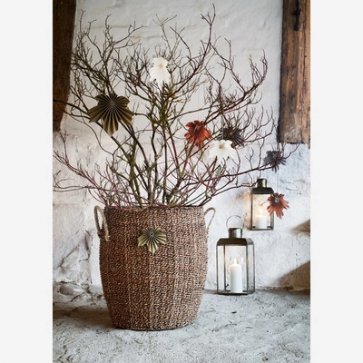 Závěsné ozdobné papírové listy barva šedá 2 ks Madam Stoltz – Zboží Dáma