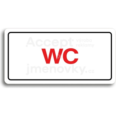 ACCEPT Piktogram WC - bílá tabulka - barevný tisk