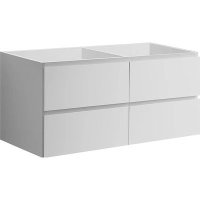 CERANO - Koupelnová skříňka pod umyvadlo Carole - bílá matná - 119x48x45 cm