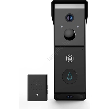 Nedis WIFICDP31BK - видео звънец със сензор, 4400 mAh, 2× Full HD 1080p, IP54, Wi-Fi, Tuya (NE0824)