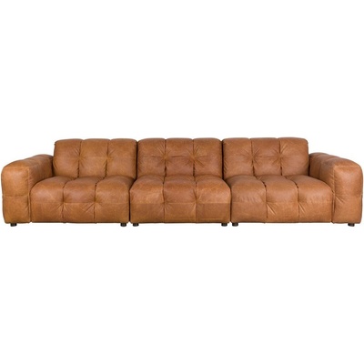 Dutchbone Кожен модулен диван в цвят кафяв коняк 364 cm Hackman - Dutchbone (1000984)