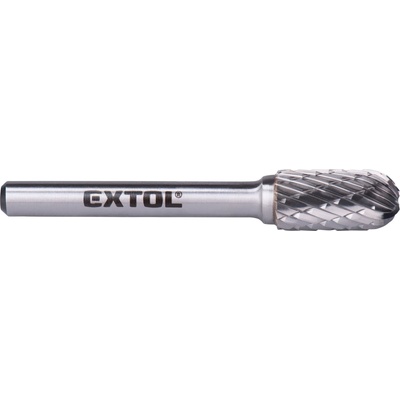 EXTOL INDUSTRIAL fréza karbidová, válcová s kulovým čelem, pr.10x20mm/stopka 6mm,sek střední (double-cut)