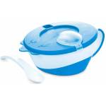Canpol babies Купа за хранене с капаче и лъжица Canpol - Little Cow, Синя, 350 ml (31/406_blu)