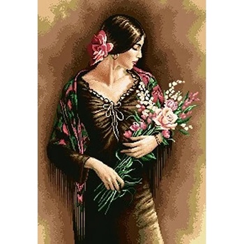 Image 1 of Казанлъшки гоблени Гоблен Испанка с букет Anchor (Немски)