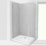 Mexen Pretoria душ кабина 70 x 80 см, прозрачна, хром + душово корито Flat (852-070-080-01-00-4010)