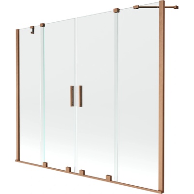 Mexen Velar Duo двукрилен плъзгащ се душ параван 170 x 150 cm, прозрачен, четкана мед - 896-170-000-02-65 (896-170-000-02-65)