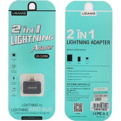Usams SJ096 Lightning/3,5mm Lightning 2v1