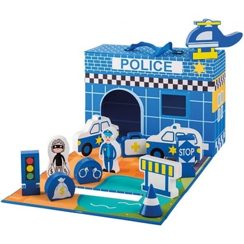 Image 1 of Joueco Полицейско управление с дървени фигурки, Joueco, 13 части