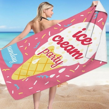 ECarla Obdĺžniková plážová osuška ICE CREAM PARTY 150 x 70 cm