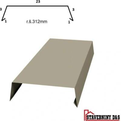 atika rš: 312 mm délka 2m (plech na zeď)