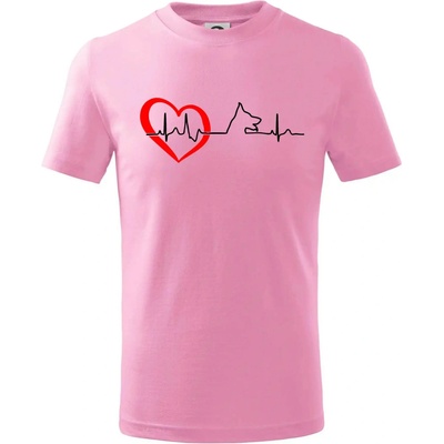 Nemecký ovčiak ekg tričko detské ružová