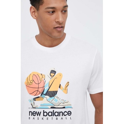 New Balance tričko s potlačou biele