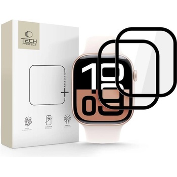Tech-Protect 2 x хибридно стъкло за Apple Watch 10 (42mm) от Tech-Protect Glass Flex+ - Черен (5906302318896)