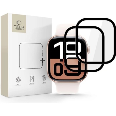Tech-Protect 2 x хибридно стъкло за Apple Watch 10 (42mm) от Tech-Protect Glass Flex+ - Черен (5906302318896)