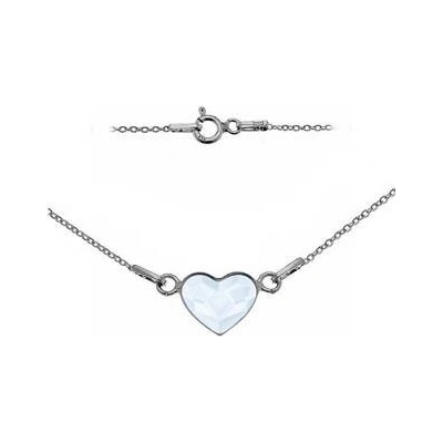 Nubis stříbrný se srdcem Crystals from Swarovski Powder Blue NB 0201 PB