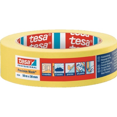 Tesa krepová lepiaca páska 30 mm x 50 m žltá