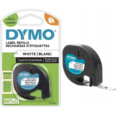 Dymo S0721660, černý tisk/bílý podklad, 4m, 12mm